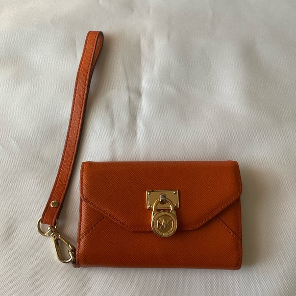 MICHAEL Michael Kors Handbags - MICHAEL MICHAEL KORS Wallet Clutch Wristlet Tangerine iPhone 3GS 4 4S Prloved
